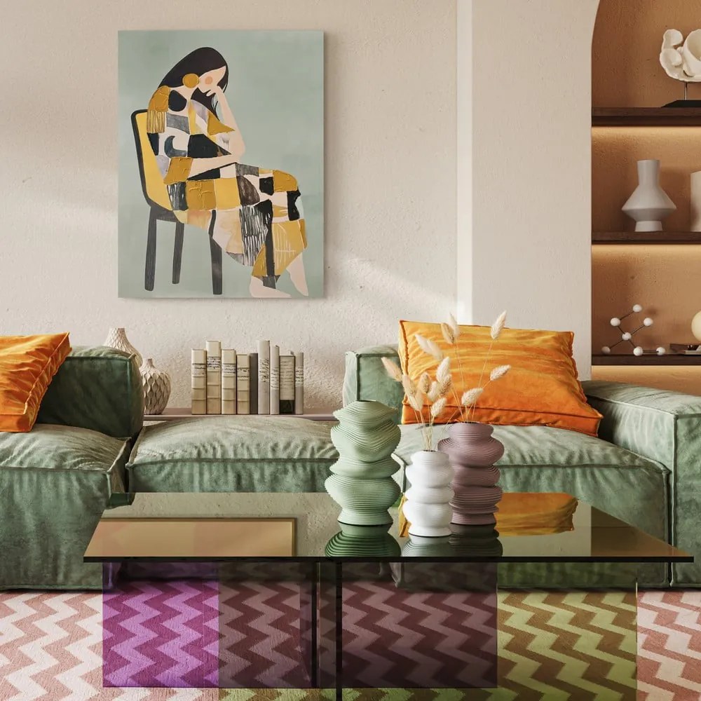 Obraz z ręcznie malowanymi elementami 70x100 cm Penelope – Styler