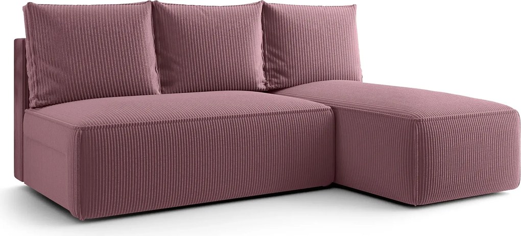 Różowa narożna sofa rozkładana M9-P94