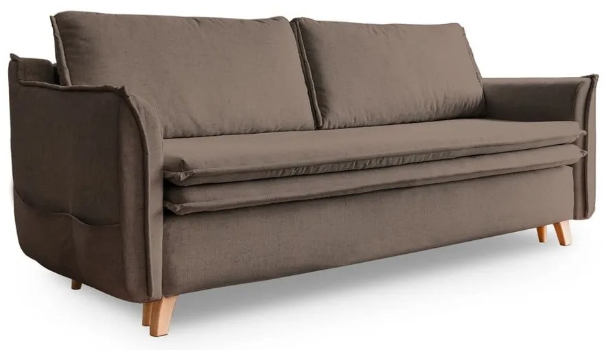 Jasnobrązowa rozkładana sofa 225 cm Charming Charlie – Miuform