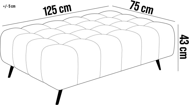 Pufa GAPPA w kolorze CIEMNEGO BŁEKITU w tkaninie MONOLITH WERSAL