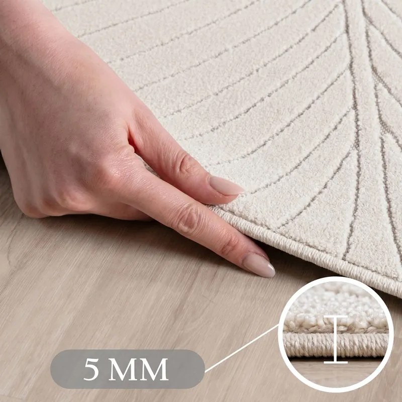 Dywan uniwersalny Nova 3D Liść kremowy 280 cm x 370 cm