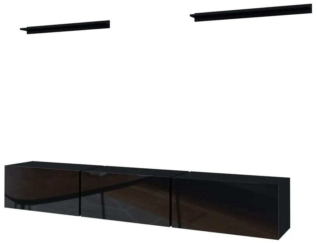 Meblościanka modułowa czarny połysk G3-M10
