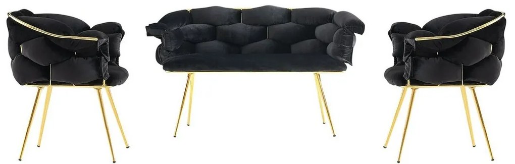 Zestaw wypoczynkowy Balon Black and Gold, 3 sztuki