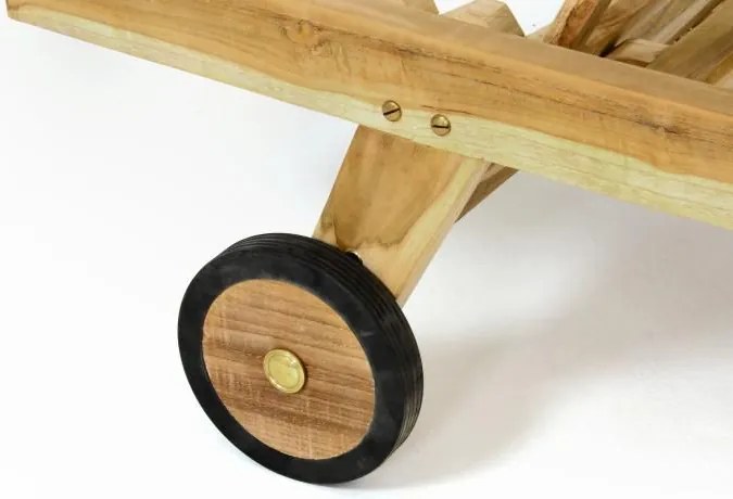 Składany leżak z  teakowego drewna DIVERO