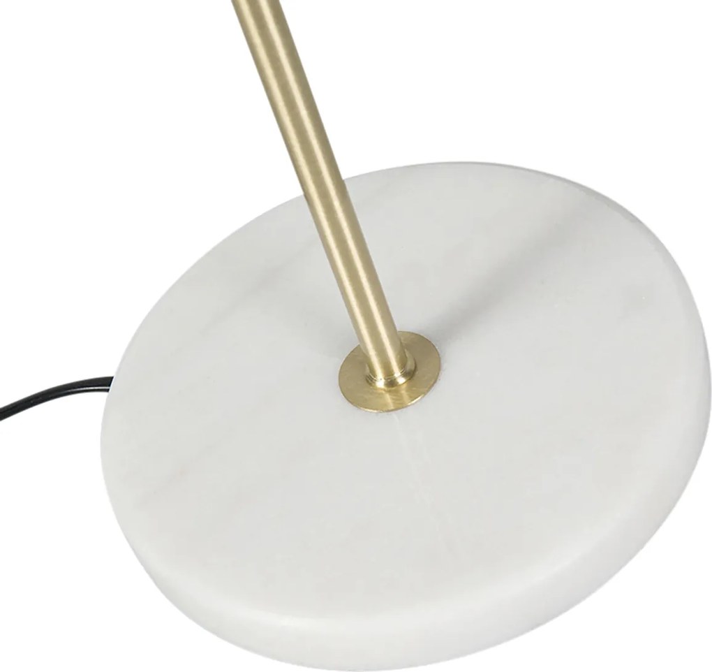 Lampa stołowa mosiężna z aksamitnym abażurem zielonym 35 cm - Kaso