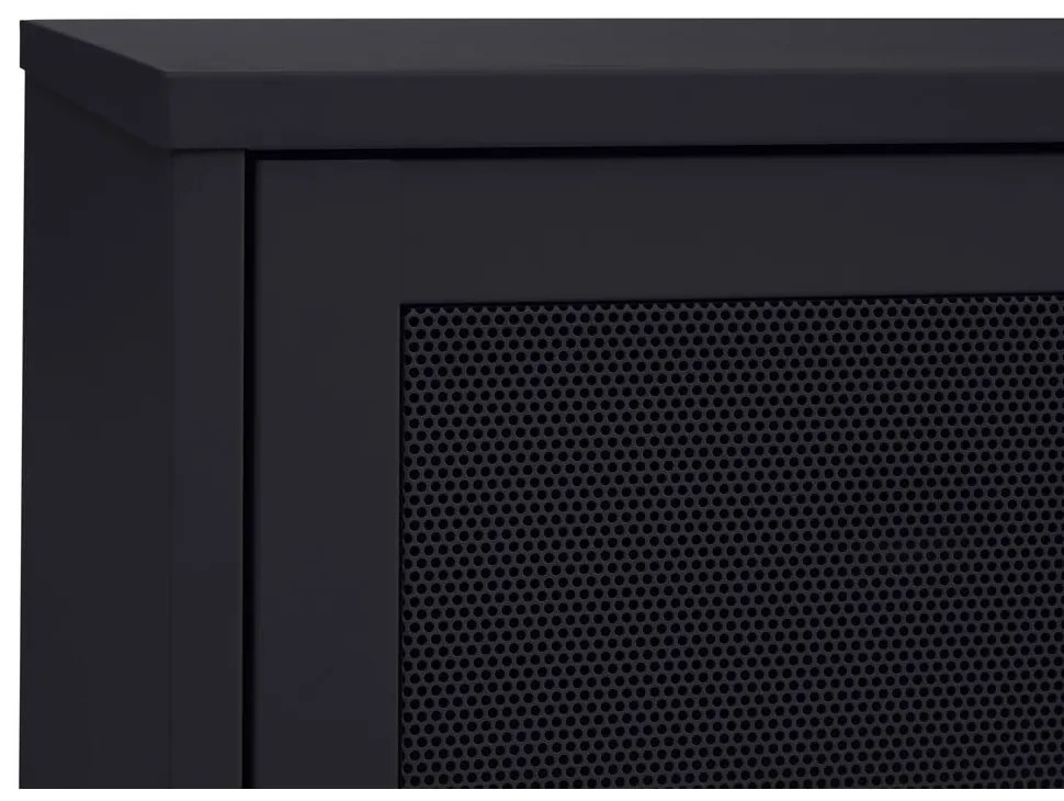 Czarna metalowa szafka pod TV 160x55x45 cm Veep – Unique Furniture