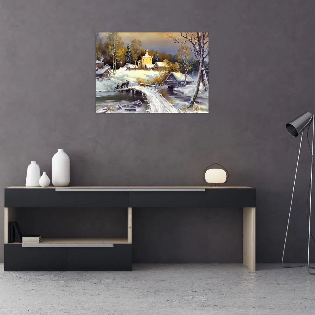 Obraz - Zimowe miasteczko (70x50 cm)