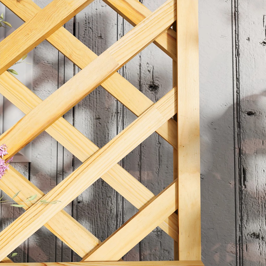 Outsunny Wysoka grządka z trejażem, skrzynka na kwiaty, 2 półki, otwory drenażowe, 76 x 33 x 177 cm | Aosom PL