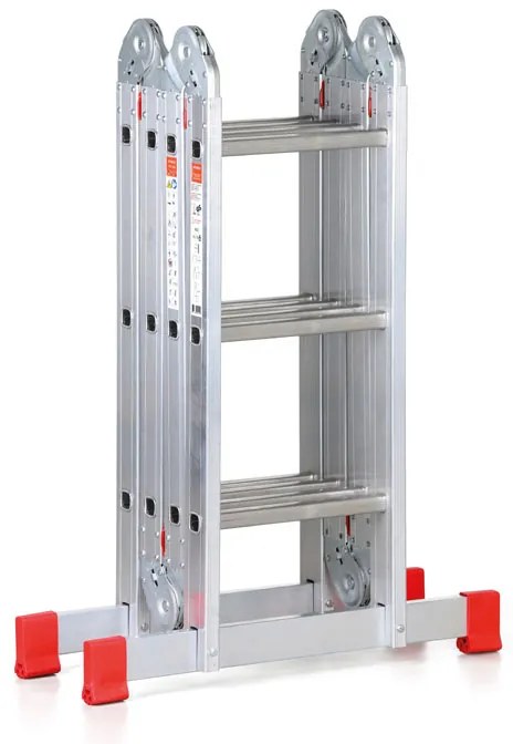 Aluminiowa uniwersalna drabina przegubowa, 4x3 szczeble, długość 3,565 m