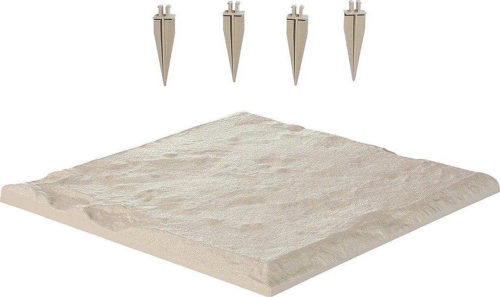 Kamienie Chodnikowe Ogród SucceBuy, 4 PCS, Płyty Chodnikowe Ogród, 39,5x39,5 cm, Wygląd Naturalnego Kamienia z Żywicy PC ABS, Kostka Brukowa na Trawnik, Taras