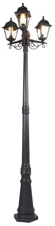 Klasyczna latarnia czarna 3 światła IP44 - Capital