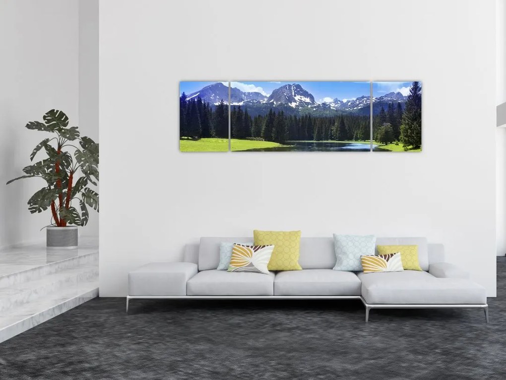 Obraz - Ośnieżone szczyty górskie (170x50 cm)