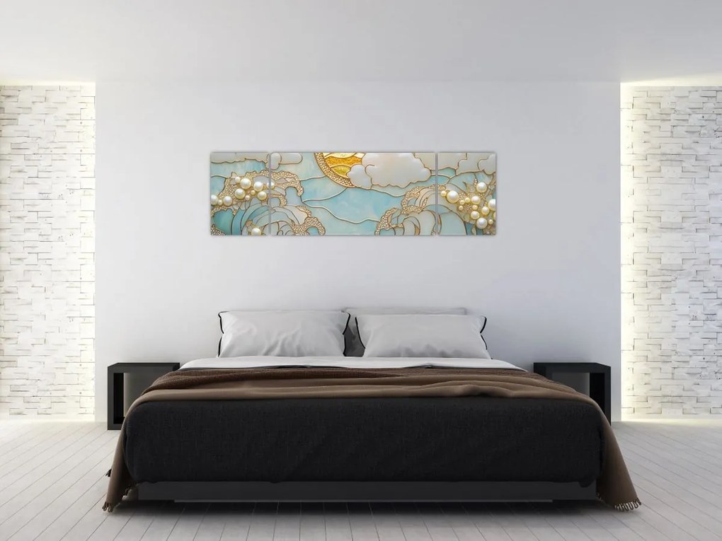 Obraz - 3D perły w oceanie (170x50 cm)