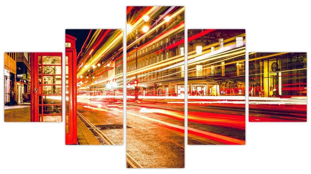 Obraz czerwonej budki telefonicznej w Londynie (125x70 cm)