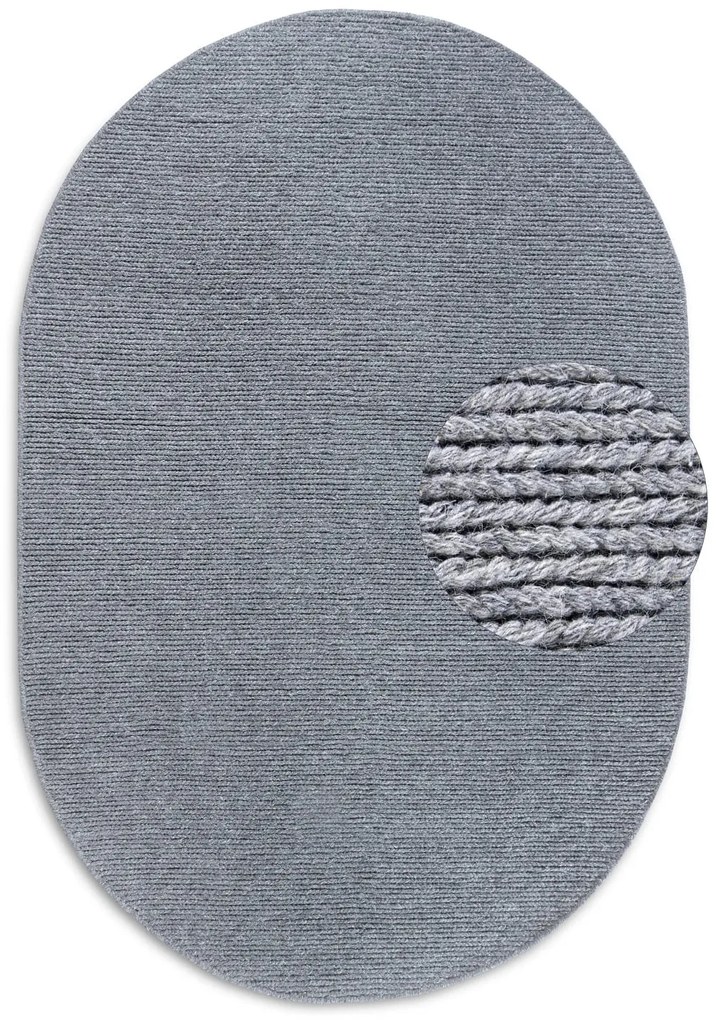 Dywan wełniany Villeroy &amp; Boch szary owal 160 cm x 230 cm