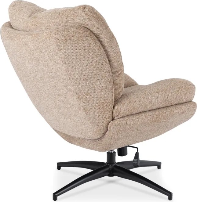 Fotel Wypoczynkowy Obrotowy FREMONT z Podnóżkiem Beżowy Nowoczesny
