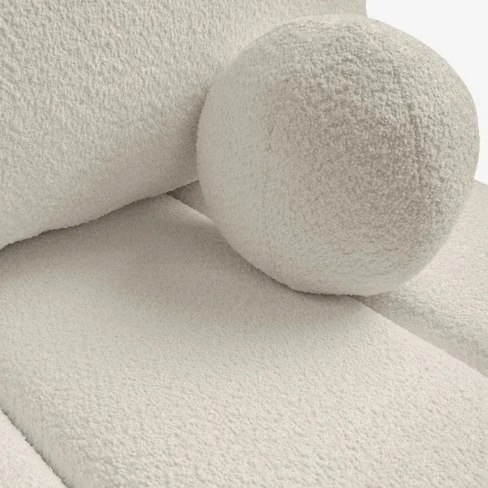 Sofa z Funkcją Spania SARIA Kremowa Boucle Nowoczesna