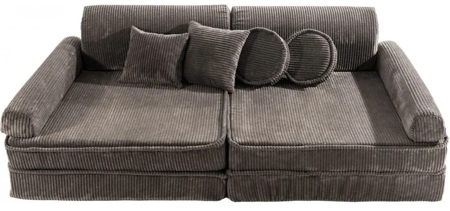 Aesthetic sztruksowa sofa dziecięca, brązowa - meowbaby®
