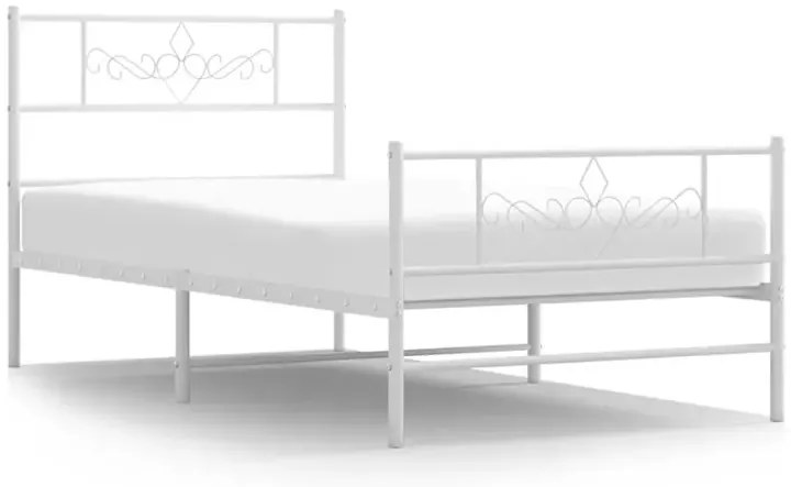 Rustykalne białe łóżko z metalu 90x200 cm - Radina