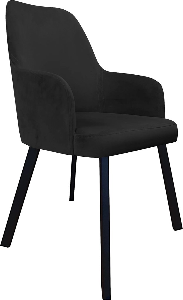 Krzesło WESTA tkanina Welur noga metalowa elegancki styl loftowy : Kolor nogi - Czarna profil, Kolor tkaniny - VELVET - MG19, Typ siedziska - Siedzisko stałe