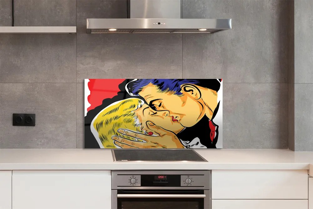 Szklany Panel Pocałunek Zakochanych