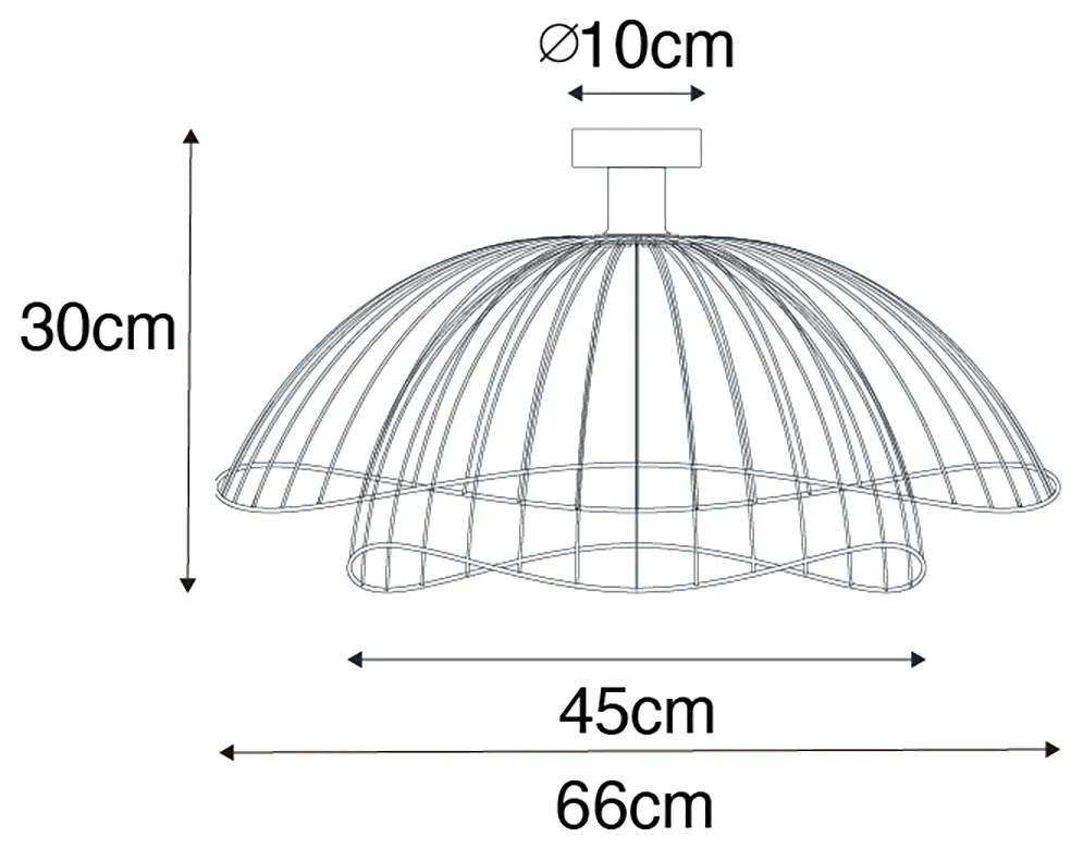 Inteligentna lampa sufitowa czarna 60 cm w tym Wifi G95 - PuaDesignerski Oswietlenie wewnetrzne