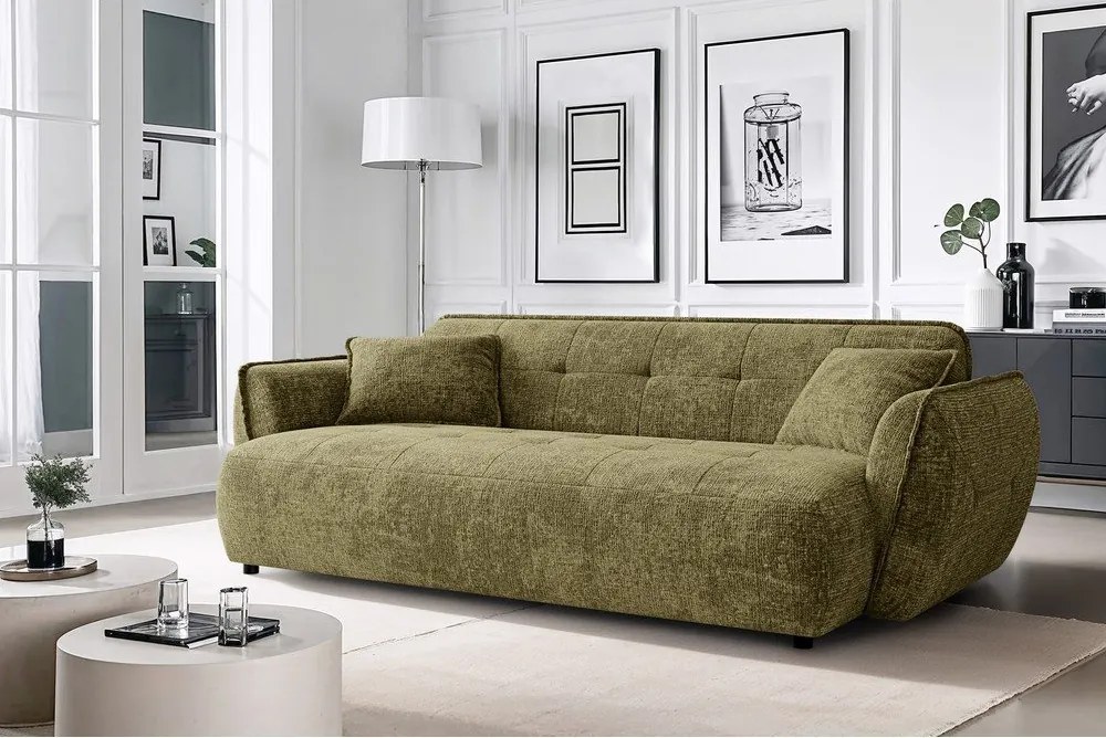 Zielona sofa z tkaniny szenilowej 250 cm Nelia Big – Ropez