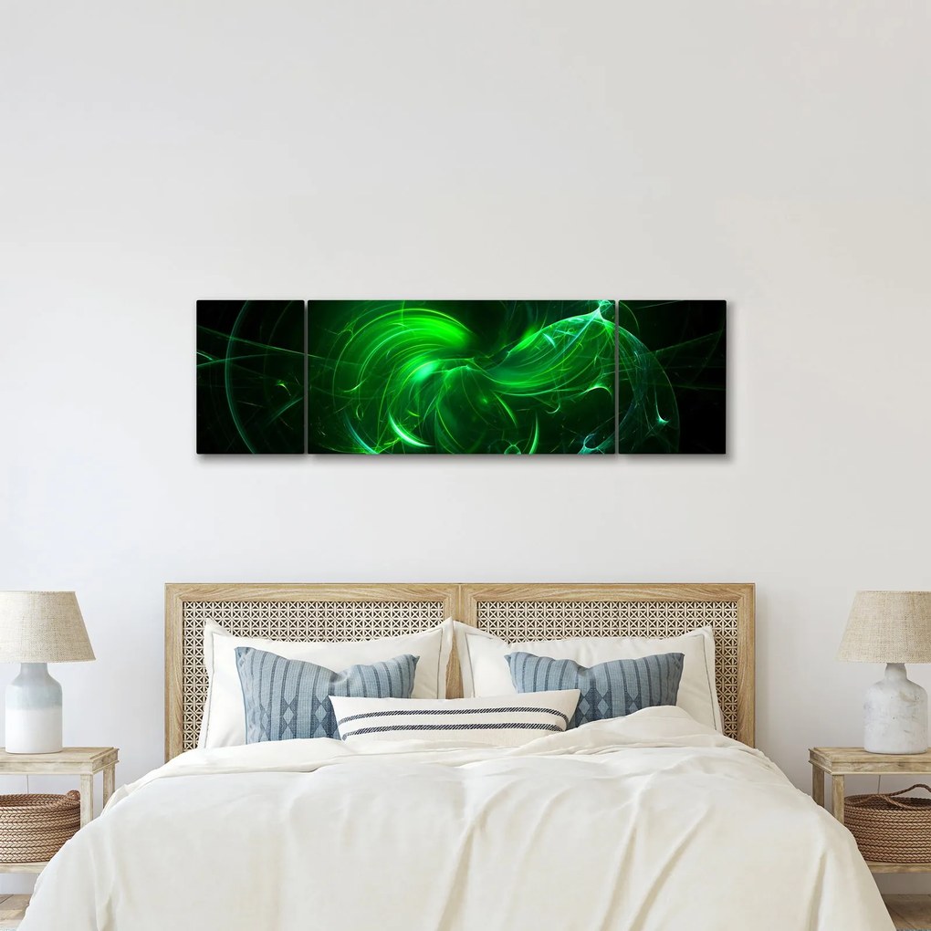Obraz - zielona abstrakcja (170x50 cm)