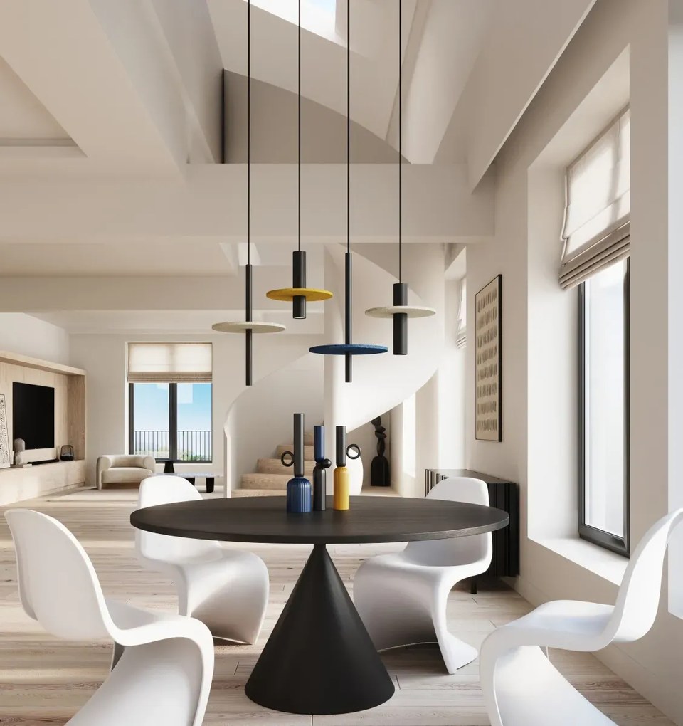 Żółta lampa wisząca z nowczesnym kloszem - 162-Zerpen