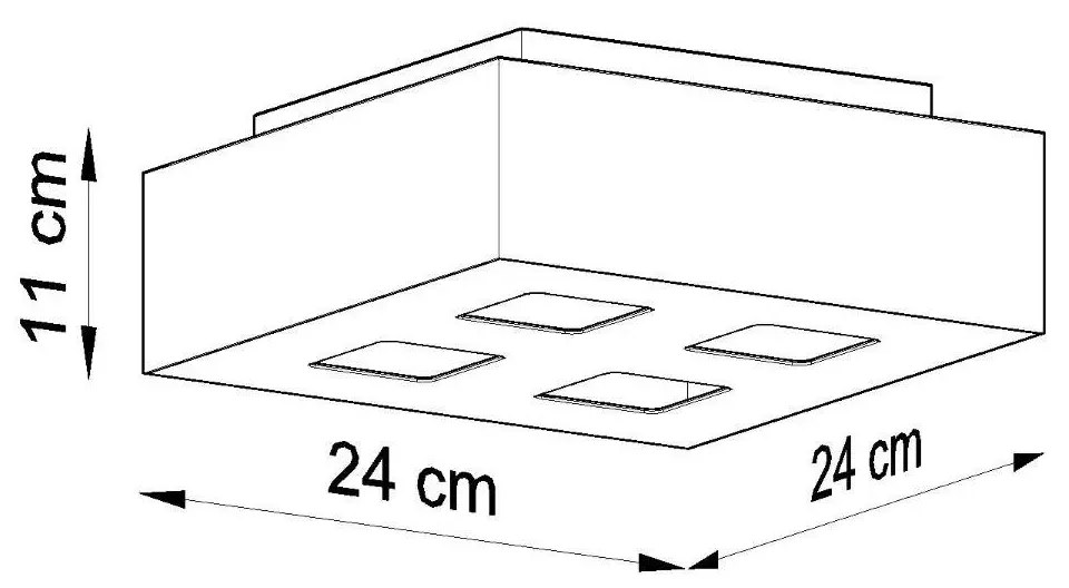 Plafon MONO 4 czarny/biały SOLLUX LIGHTING