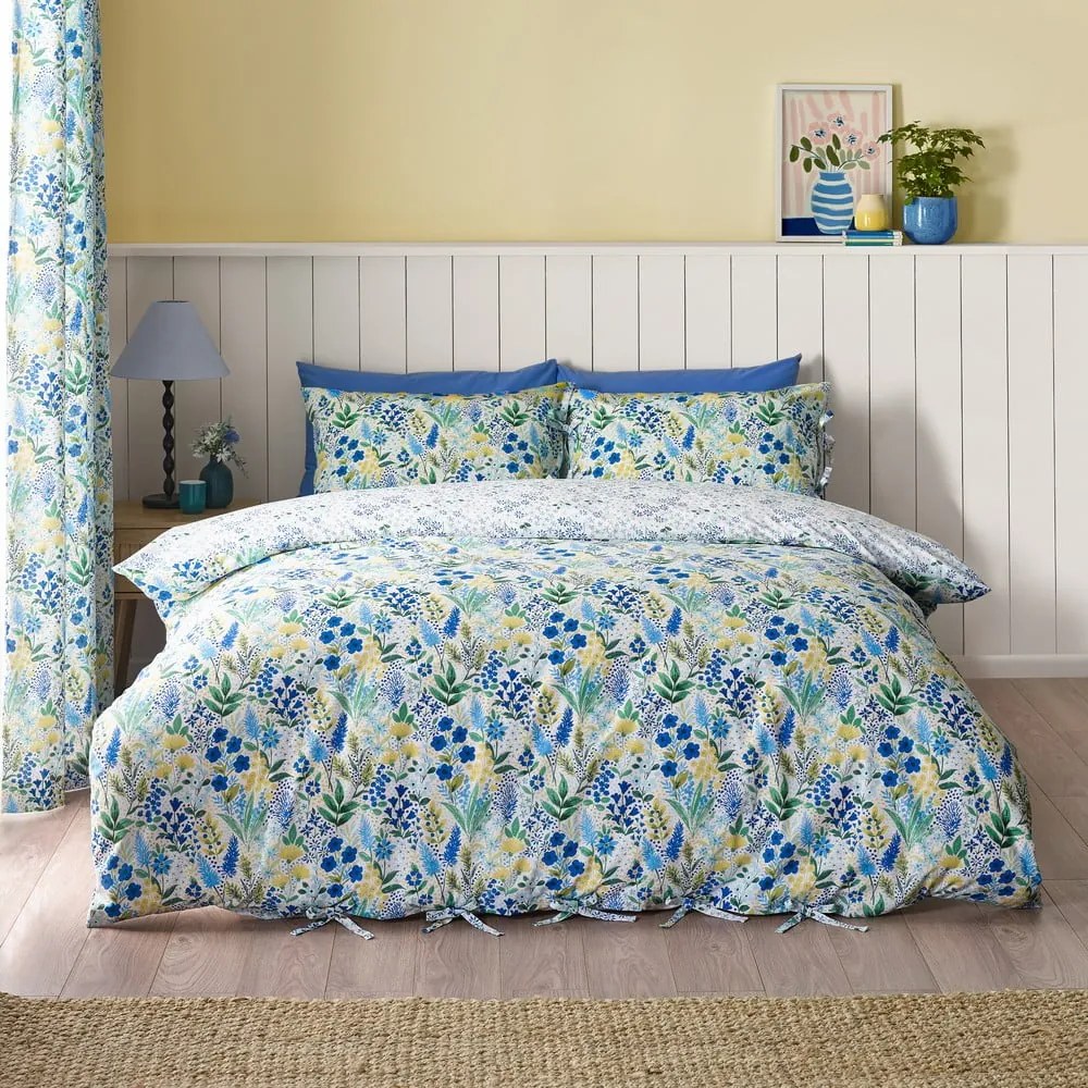 Zielono-niebieska pościel dwuosobowa 200x200 cm Tilly Floral – Catherine Lansfield