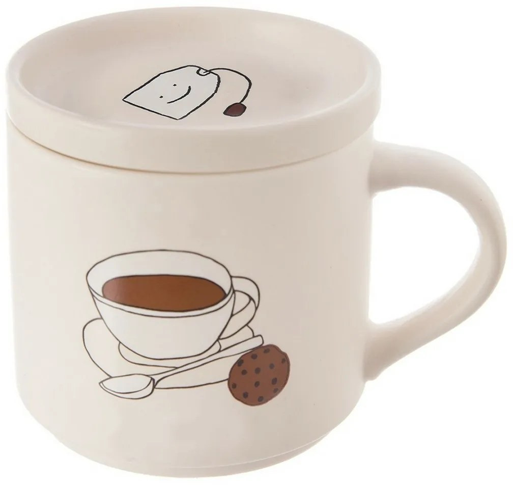 Orion Porcelanowy kubek z pokrywką Herbata, 0,45 l