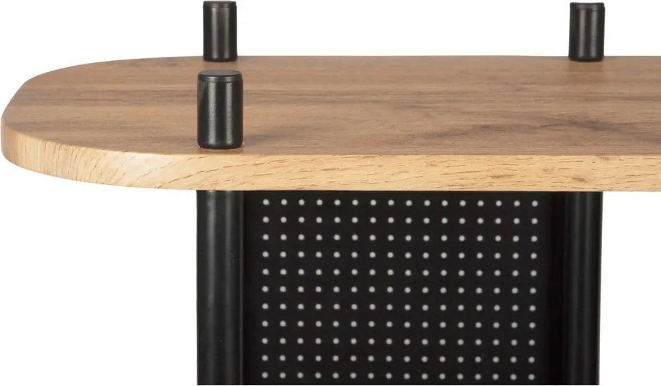 Czarny stalowy regał Leitmotiv Sole, 80x83,5 cm