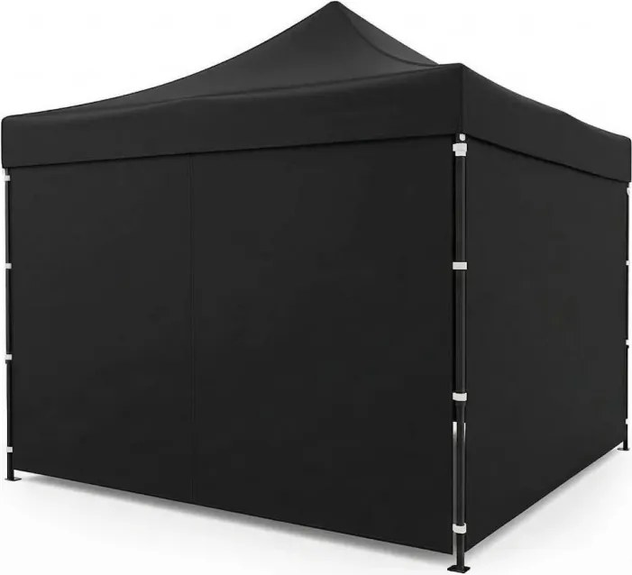 Pawilon ogrodowy eventowy FGA1, 3x3 m, automatyczny ze ściankami - namiot zamykany, czarny