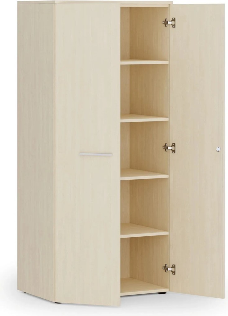 Szafa biurowa z drzwiami PRIMO WOOD, 800 x 500 x 1781 mm, brzoza