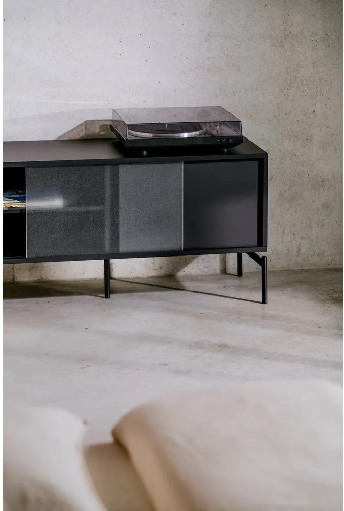 Czarna szafka pod TV 116x55x42 cm Met Mini – noo.ma