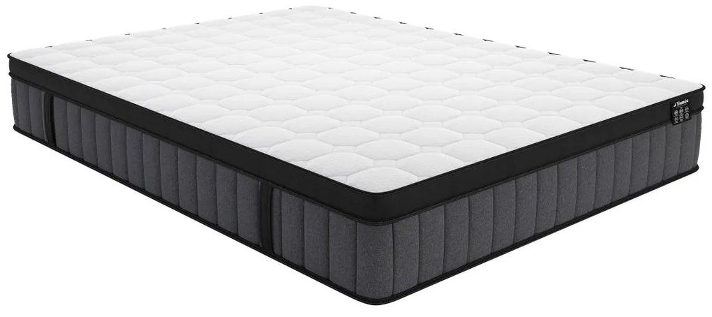 Zestaw 140 x 190 cm stelaż uniwersalny + materac hybrydowy  o grub. 25 cm z 7-strefowymi sprężynami kieszeniowymi i żelową poduszką z pamięcią kształtu  - TOLCA marki YSMÉE