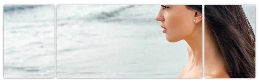 Obraz kobiety na plaży (170x50 cm)