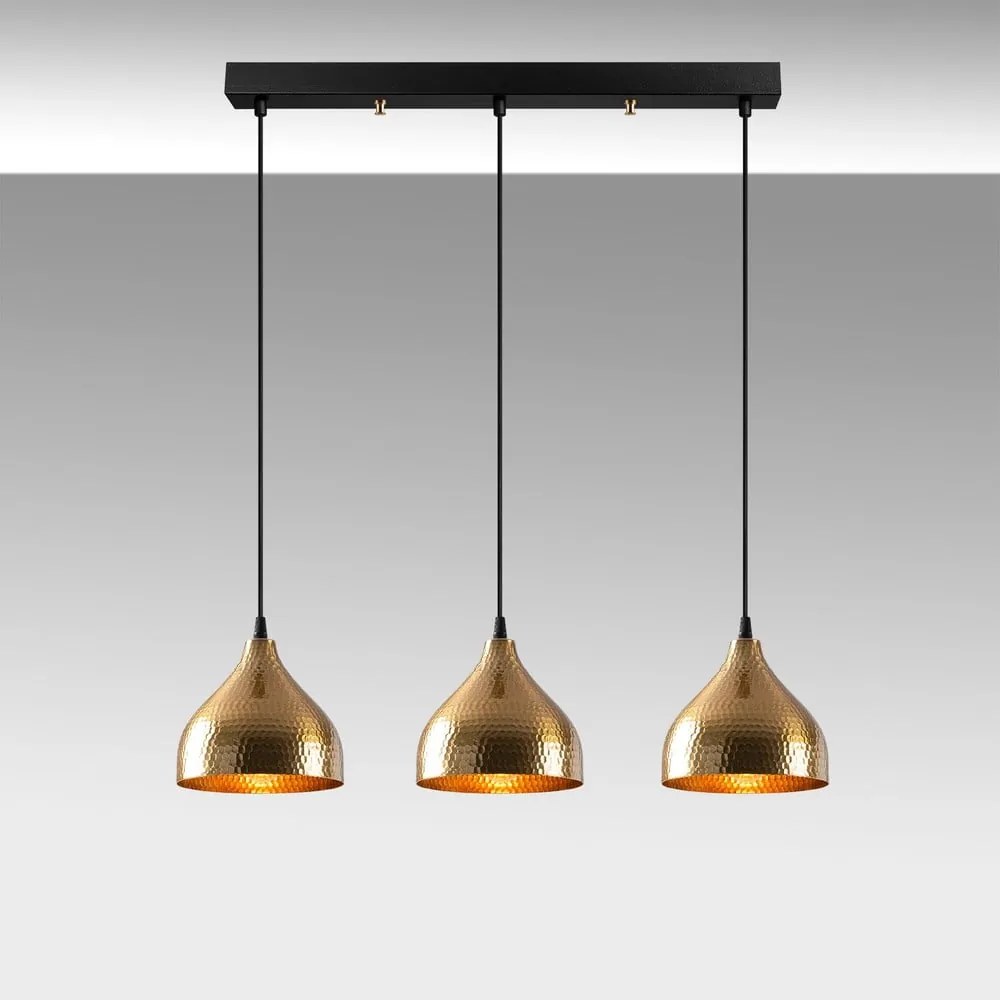 Lampa wisząca w kolorze złota z metalowym kloszem Tattoo – Opviq lights