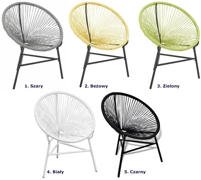 Białe krzesło ogrodowe acapulco M6-T23