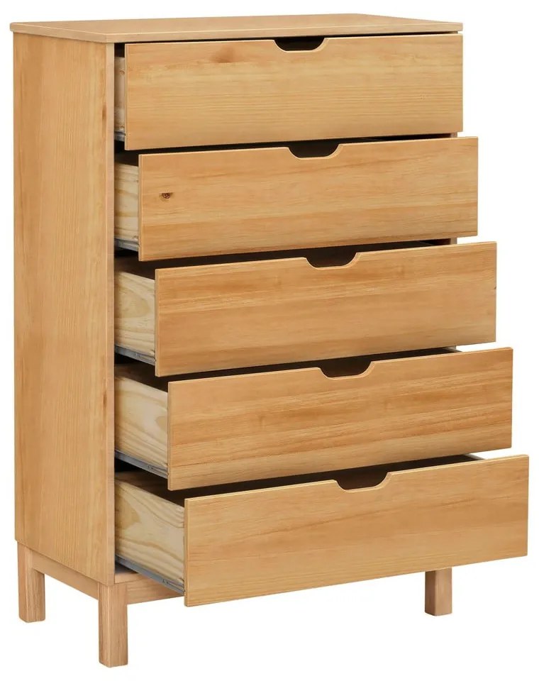 Wysoka komoda z litego drewna sosnowego w naturalnym kolorze 113x39 cm Post – Støraa
