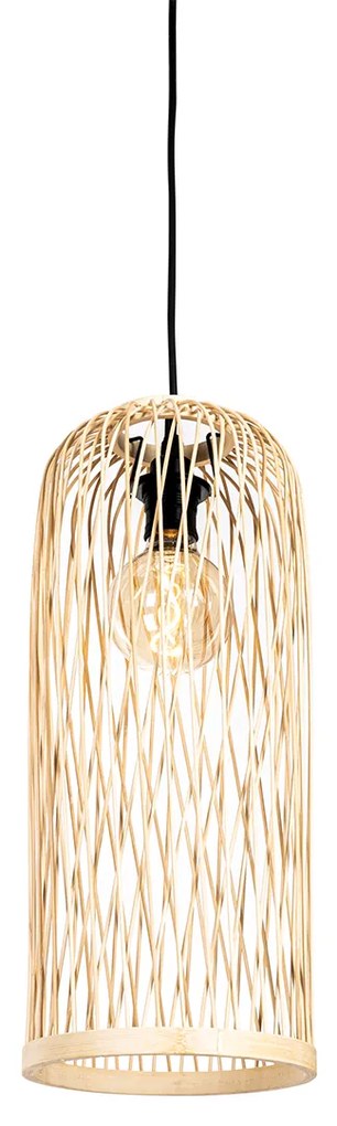 Zewnetrzna Rustykalna lampa wisząca zewnętrzna z rattanu 3-światłowa - Calamus Rustykalny / Vintage Oswietlenie zewnetrzne