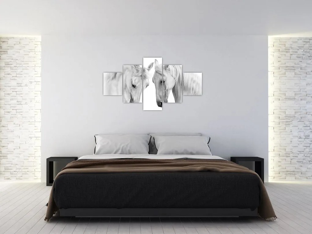 Obraz białych koni (125x70 cm)