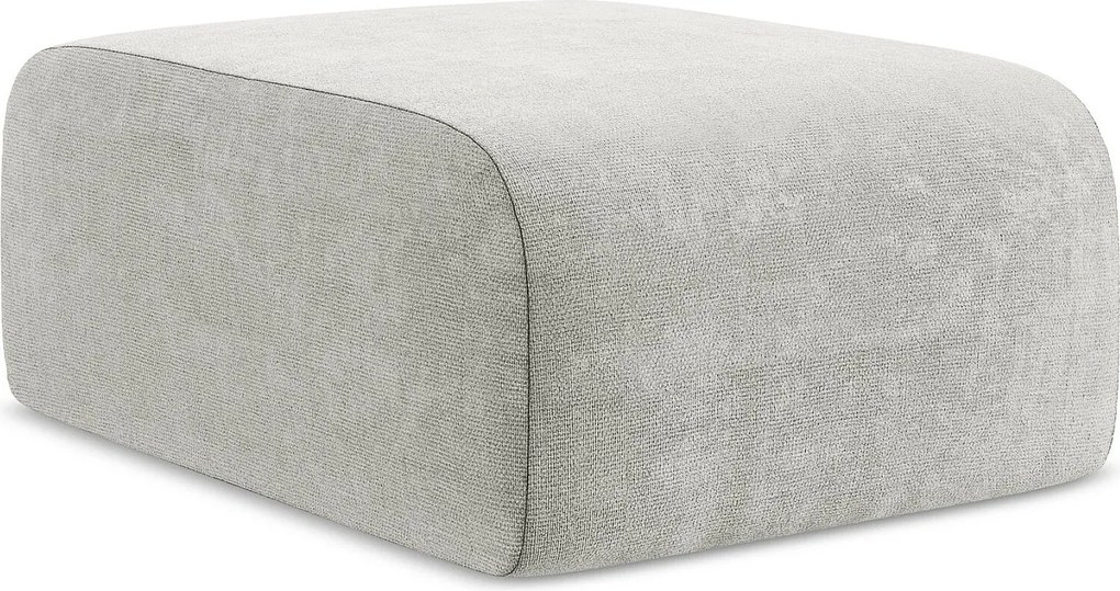 Pufa - z tkaniny szenilowej - jasny szary - LANI