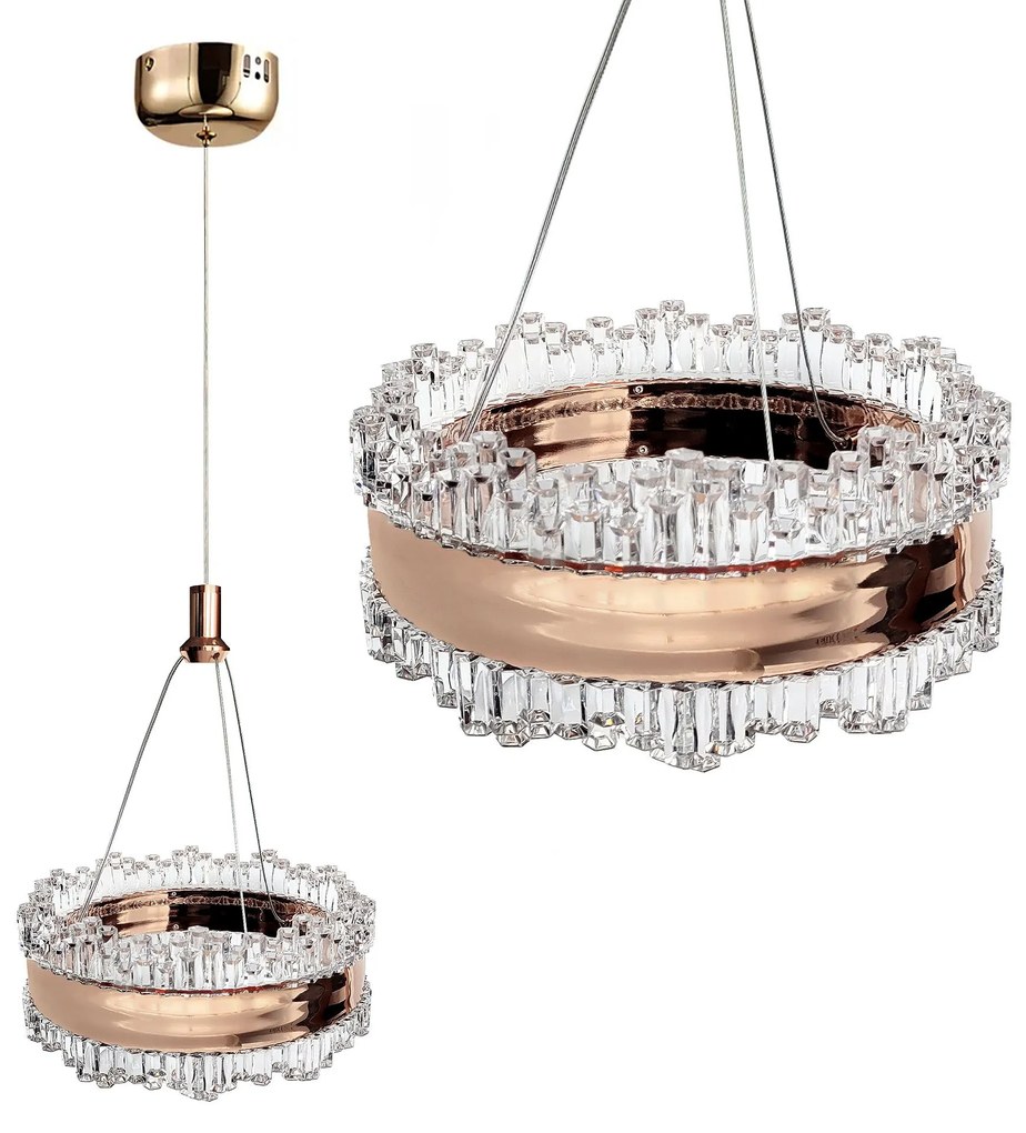 LAMPA WISZĄCA KRYSZTAŁOWA LED LHJ099-CP ZŁOTA