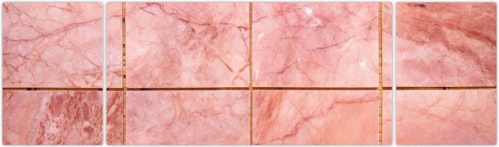 Obraz - Różowe, marmurkowe płytki (170x50 cm)