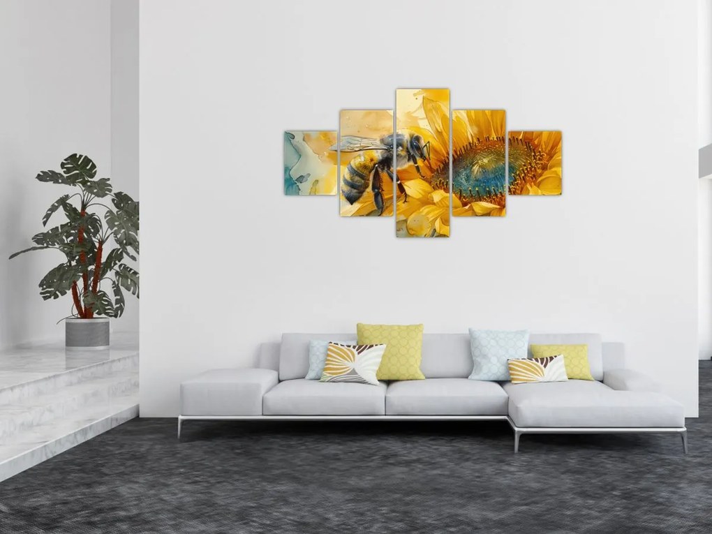 Obraz - Pszczoła, akwarela (125x70 cm)