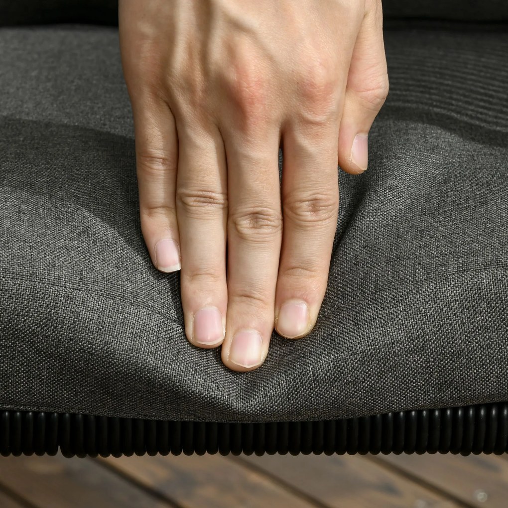 Outsunny Zestaw mebli ogrodowych 5 części Polirattan Stół 4 krzesła Stolik dodatkowy Elegancki szary | Aosom PL