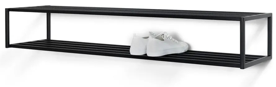 Czarna metalowa wisząca szafka na buty 118x20,5x30,5 cm School – Spinder Design