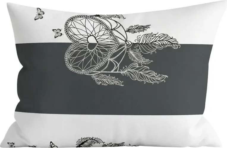 Polibawełniana poszewka na poduszkę TIRSO POLY 70x90 cm, szaro-biały guzik